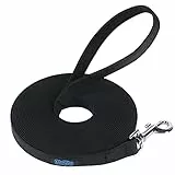 Vivifying wasserdichte Hundeleine, 10 m Lange Leine, strapazierfähig, ideal für Outdoor-Wandern, Training, Hof, Strand, See und Schwimmen (schwarz)