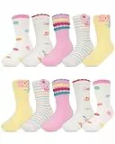 Kyopp 10 Paar Socken Kinder Mädchen Funny Socken Klassisch Lustig Cotton Socken mit motiv Socks 21-37
