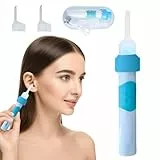 Oroclear Ohrenschmalz-Sauger leuchtend Ohrenreiniger Entferner Ohrenschmalz-Reiniger Sicheres Und Weiches Ear Cleaner mit 2 Waschbaren Ersatzköpfen für Erwachsene Kinder und ältere Men (Blau)