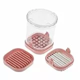 Cabilock Obstschneider Aus Edelstahl Bananenschneider Und Gemüsewürfelschneider Schneidebox Mit Behälter Für Geschnittene Lebensmittel Für Erdbeeren Und Bananen