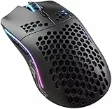 Glorious Gaming Model O Wireless Ratón Gaming inalámbrico - 69 g superligero, diseño Colmena, RGB, ambidiestro, sin lag 2,4 GHz inalámbrico, Hasta 71 horas de batería - Negro Mate