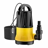 Wiltec Tauchpumpe mit Sensor 400 W, Tiefbrunnenpumpe mit 2 Modi, leistungsstarke Wasserpumpe 7300 l/h, Brunnenpumpe 7,5 m Förderhöhe & 7 m Tiefe
