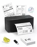 LFPERT DB402 Etikettendrucker DHL - Thermodrucker USB für Shopify, Ebay, Etsy, DHL, DPD, GLS, UPS, mit 20 Etiketten - 4x6 Versandetiketten Drucker Kompatibel mit Windows, Mac, Linux, Chromebook