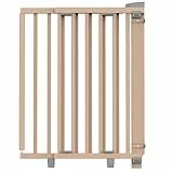 Geuther Türschutzgitter Oris | Treppenschutzgitter zum Anschrauben, Breite 78,5-133 cm | Stabiles Babygitter & Türgitter mit Schwenktür, sicherheitsgeprüft | Kindergitter Holz, Natur lackiert