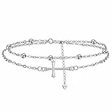 J.MUEN Armband Damen mit Kreuz Symbol in 925 Sterling Silber,Damen alles Gute zum Geburtstag Geschenkideen,Schmuck Für Frauen Und Mädchen