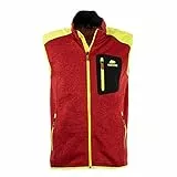 FORSBERG Lönna Forst Weste, Strickweste, Outdoorweste, Strickfleece, warm, funktionell für Freizeit und Arbeit, Farbe:rot/gelb, Größe:L