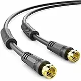 deleyCON 10m SAT TV Antennenkabel Koaxial Kabel HDTV 4-fach Schirmung DVB-S DVB-S2 Radio DAB Mantelstromfilter Ferritkern - Schwarz