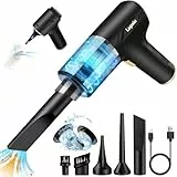 Lupxiu Handstaubsauger, Auto Staubsauger Stark, 2-in-1 Mini Handstaubsauger Kabellos, Akkusauger, Kleiner Staubsauger mit USB-C Kabel für Auto & Haus