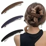 3 Stück Haarspangen Damen,10.4cm Ellipse französische haarspange Klammer,Vintage haarspangen damen dünnes haar,Mattes Modell french pin für Mädchen und Frauen Hochsteckfrisur,halb hochgesteckte Frisur