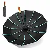 MidingChai Regenschirm Sturmfest Groß, Taschenschirm Automatik mit 12 Rippen, Umbrella Windproof XXL Groß Regenschirm für 2 Personen Damen & Herren, Ø 108 cm, Schwarz
