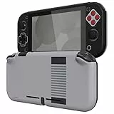 eXtremeRate Schutzhülle für Nintendo Switch Lite,Schutzhülle Case Hülle Tasche Zubehör für Switch Lite Joycon Konsole/Displayschutzfolie/Sticks-Kappen/Knöpfe-Kappen-Stickers(Classics NES Style)