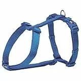 TRIXIE Premium H-Geschirr Größe S–M: Brustumfang 42–60 cm/15 mm in royalblau - verlässliches Hundegeschirr, Bruststeg, Nacken- und Bauchgurt stufenlos verstellbar für kleine Hunde, 203302