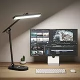 Honeywell LED-Schreibtischlampe für Home Office – H4 Sunturalux™ augenschonende Schreibtischleuchte, 14 W, dimmbare Tischlampe mit 3 Farbmodi, 5 Helligkeitsstufen, automatisches Dimmen, 60 MinTimer,