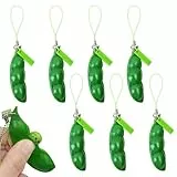 SYEYCW 8 Stück Squeeze Bean Schlüsselanhänger, Fidget Schlüsselanhänger, Squishy Erbsenkapsel Stress Spielzeug, Squishy PEA Pod Stress Schlüsselanhänger Bringen Spaß, Handy Anhänger für Frauen Männer