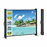 Tragbare Projektor-Leinwand mit Ständer, 50 Zoll 4:3, Outdoor-Projektor-Leinwand, leicht und einziehbar, 1.2 High Gain Faltenfreie Videoprojektionsleinwände, für Heimkino,Meeting-Präsentation