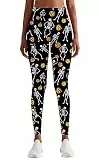 Loveternal Leggings Damen Sport High Waist Skelett Kürbis 3D Druck Lang Elegant Yoga Hosen Blickdicht Gym Laufhose Elastische Tights für Cosplay Weihnachts Party Christmas Kleidung XL