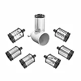 Kitchenaid KSMVSA+KSMEMVSC Gemüseschneider Set, Edelstahl, Silber, Weiß, 7- teilig