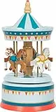 Small Foot Spieluhr Pferdekarussell Zirkus aus Holz, Dekoration für das Kinderzimmer, mit schöner Einschlafmusik, 12321