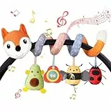 Vicloon Activity-Spirale Spielzeug, Kinderbett Spiralspielzeug, Babyschale Spielzeug Aufhängen an Babyschale, Wiege, Für Babys und Kleinkindern ab 0+ Monaten -Orange Fuchs