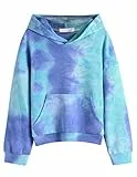 Arshiner Mädchen Hoodie Batik Kinder Pullover Freizeit Mode Sweatshirt mit Kapuze Herbst Winter Langarm Kapuzenpullover für Mädchen 7-8 Jahre 130