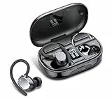 Bluetooth Kopfhörer Sport, Kopfhörer Kabellos Bluetooth 5.4 mit 4 ENC Noise Cancelling Mic, 128 Std mit Ladekoffer LED Anzeige, Bequemer Sitz, IPX7 wasserdichte Ohrhörer mit Ohrhaken für iOS Android
