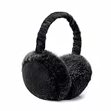 omitium Ohrenwärmer, Winter Ohrenwärmer Faltbare Verstellbarer Plüsch Earmuffs Bequemer weicher für den Winter Reiten Warme Ohrenschützer für Damen und Herren (Schwarz)