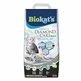 Biokat's Diamond Care MultiCat Fresh Katzenstreu mit Duft - Feine Klumpstreu aus Bentonit mit Aktivkohle speziell für Mehrkatzen-Haushalte - 1 Sack (1 x 8 L)