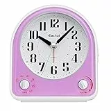 Eachui Analog Wecker mit 7 Alarmtöne, Nachtlicht, Snooze, Kein Ticken, Geräuschlos mit Einstellbare Lautstärke, Batteriebetrieben