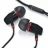 LIAM & DAAN In-Ear Kopfhörer State High End Earphone - EP Power Bass – 3,5 mm Klinkenanschluss - verstärktes Kabel – Knickschutz - In Ears schwarz-rot