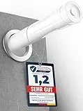 MEISENBERG Gardinenstange zum Klemmen 90-160cm - Duschstange ohne Bohren - Vorhangstange - Weiß - Teleskopstange - 1Stück