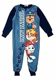 Paw Patrol Jumpsuit für Jungen - Overall Kinder Pyjama Schlafanzug Langarm Blau (DE/NL/SE/PL, Numerisch, 122, 128, Regular, Blau)