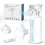 NIKYPJ Inhalationsgerät für Erwachsene und Kinder - Leiser tragbarer Inhalator USB aufladbar mit 2 Vernebelungsmodi und 3 Masken Blau