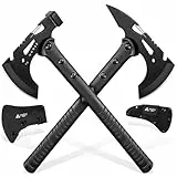 Freelander 2-Teiliges Survival Axt Set - Outdoor Camping Axt Mit Hammer Und Spitze, Holzspalten Mit Scheide, Bushcraft Beil Für Abenteuer - Geschenk Für Männer