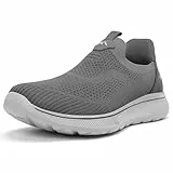 ODCKOI Sneaker Herren Ohne Schnuersenkel Slip-on Schuhe Mesh Atmungsaktiv Leicht Laufschuhe Sportschuhe Bequem Turnschuhe Leichtgewichts Outdoor Joggingschuhe dunkelgrau 44