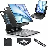ESR Hülle mit Keyboard, Tastatur für iPad Air 11 Zoll(M3/M2, 2025/2024), Pro 11/Air 6/5/4, Magnetischer Ständer, Federnde Leuchttasten, Multi-Touch-Trackpad, Schwarz
