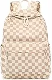 LEDAOU Rucksack für Teenager Mädchen Schulrucksack große Büchertaschen Grundschule High School Cord leichte Laptop-Taschen für Mädchen Frauen Casual Travel Daypacks (Cord kariert)