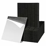 Fiqops 36er Quadratische Akustikpaneele selbstklebend Schwarz Hohe Dichte Akustikplatten Dünne Schallschutzplatten für Wanddekoration und Schalldämmung,Studio und Home Deko(30x30x0.9cm)