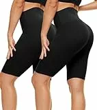 CAMPSNAIL 2er Pack Radlerhosen Damen High Waist Kurze Sporthose Sport Short Leggings Sommer Elastisch Blickdicht Schwarze, S-M
