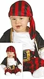 FIESTAS GUIRCA | Baby Pirat Kostüm (18-24 Monate) - T-Shirt, Weste, Gürtel, Hose und Halstuch - Piraten- und Freibeuter Kostüme für Halloween, Karneval und Kostümpartys - Ideal für Babys