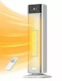 PELONIS Elektrischer Heizlüfter Energiesparend 2000W, Leise Keramik Heizlüfter mit Fernbedienung & Thermostat, 75° Oszillation & 24 Std. Timer, Elektroheizung Heater 58CM für Schlafzimmer