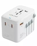 LENCENT 65W Reiseadapter Weltweit, Universal Reisestecker Weltreise Adapter mit 1 USB A und 3 USB C, Internationaler Steckdosenadapter für Japan Thailand USA England Australien(Typ A/G/I/C)