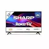 SHARP 32GD2225E - 32 Zoll Fernseher (81 cm) HD Ready Roku TV - Multimedia Streaming LED Smart TV ohne Rahmen (HDR10, AV1-Codec, 3 HDMI, Receiver, WLAN) - Netflix, Prime, Disney+, Apple TV