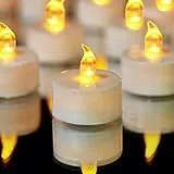 YIWER LED Kerzen,100 Stück LED Teelichter Kerzen CR2032 Batterie betrieben Kerzen unscented flammenlose Teelicht (warmes Gelb 100pcs)