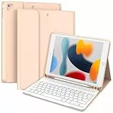 TQQ Tastatur Hülle für iPad 10.2 Zoll (9/8/7 Generation), für iPad Air 3rd und Pro 10.5, Wiederaufladbar Abnehmbar BT-Tastatur, Deutsches QWERTZ-Layout