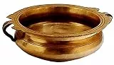 Purpledip Urli Wasserschale für Kerzen oder Blumen - Vintage Messing im Orientalischen Stil - 19,1 x 15,2 x 6,3 cm - Handgefertigt - Goldfarben - Geblümt - 3 ml - Dekoration, Casual Dining