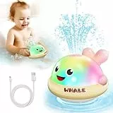 Badewannen Spielzeug ab 1-3 Jahr Mädchen: Badespielzeug Baby ab 1 2 Jahre - Wasserspielzeug Garten Kinder Spritzende Wal mit Lichtern - Geschenk 1 2 Jahr Mädchen