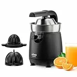 Ufesa Vitality, Elektrischer Zitruspressent, 120W, kontinuierlicher Ausguss, Tropf-Stop-System, Doppelkonus, Edelstahlfilter, Arm zur Saftgewinnung, BPA-frei, Schwarz Inox