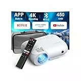 YOTON Beamer 4K [Offizielles Netflix/Dolby Audio] 20000 Lumen Full HD 1080P Native, Y9 WiFi Bluetooth 5.2 Projektor, Video Beamer für Heimkino/Handy/TV Stick/PS5 Projektor mit Tasche