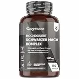 Maca Kapseln - 5550mg pro Kapsel - 6 Monate Vorrat - Schwarzer & Gelber Maca Komplex mit L-Arginin, Panax Ginseng, Schwarzer Pfeffer & Zink - 180 Capsules - Frauen & Männer - Glutenfrei - WeightWorld