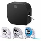 Phomemo P12 Beschriftungsgerät Set mit 3 Rollen verschiedenfarbiger Etiketten, Thermo Etikettiergerät Selbstklebend, Etikettendrucker Bluetooth für Zuhause, Büro, Labeldrucker für iOS & Android